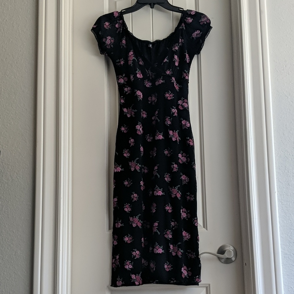 Black and pink floral deess